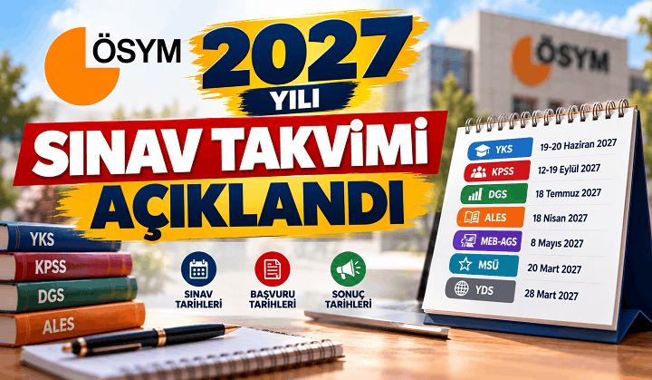 2027 ÖSYM Sınav Takvimi Açıklandı! YKS, KPSS, DGS, ALES Tarihleri